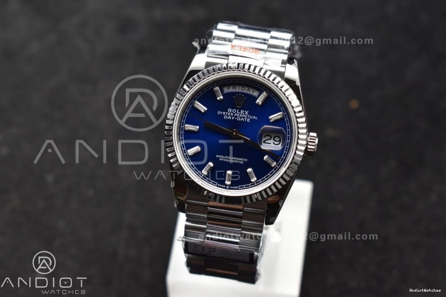 V5 Dial Best 904L (Gain Weight) on Steel Blue President Crystal 36 676 DayDate Edition QF Bracelet SS vr3255 Affordable 0315